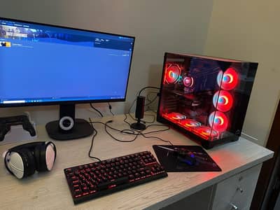 high end gaming/YouTube stream PC setup _RTX 3060. i5 12400F. 2k monitor