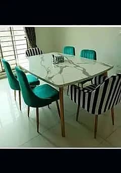 6 seater dining table/UV top table/restaurant dining set/cafe chairs