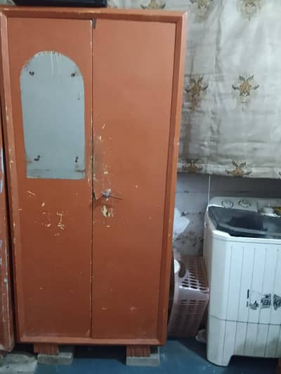 2 door used heavy iron almari