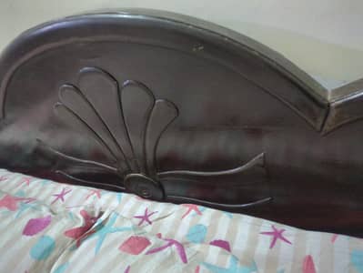 Wooden Bed( Queen Bed), one side Table