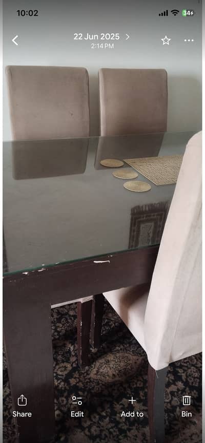 Dining table with 6 chairs