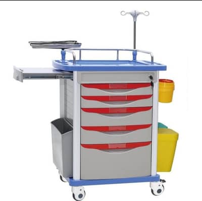 Medical Crash Cart with Wheels and Drawers