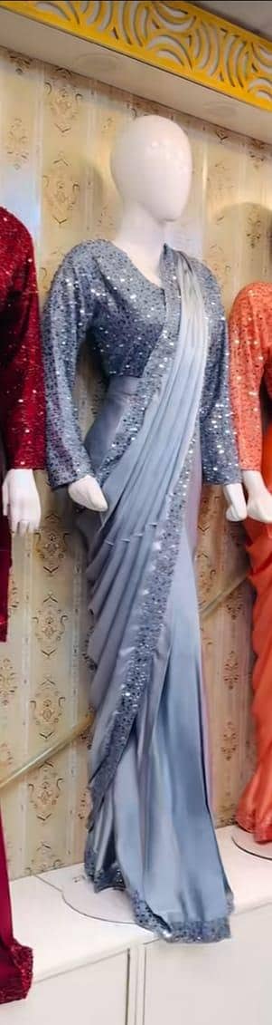 saree silver colour