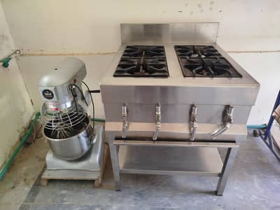 dough machine and four burner chulla