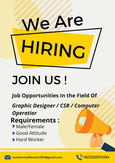 Need Male Female Staff for Office