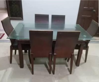 6 Seater Dining Table Set with 6 Chairs | Wooden Dining Table