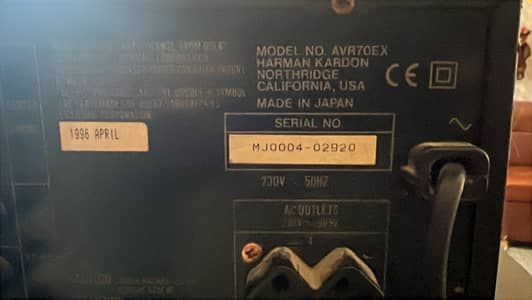 "Harman Kardon AVR70E Japani Amplifier + 2 Sony Buffers