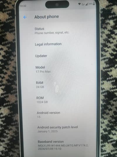 iphone 17 1TB 24 Ram   Front display lock