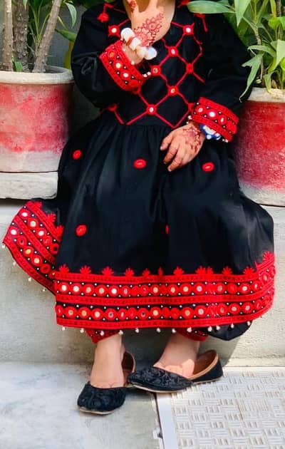 Handmade  luxury sheesa work kids frocks