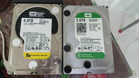 WESTERN DIGITAL BLACK 4TB AND GREEN 2TB