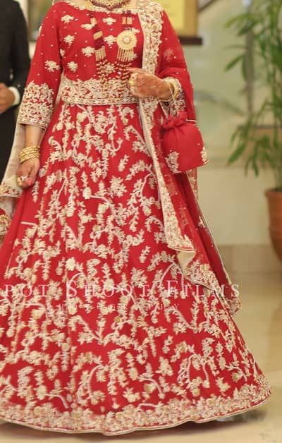 Red Bridal dress in net fabric (BY R SHEENS)