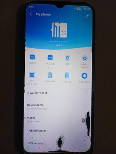 Techno spark 6 go  3gb + 64gb