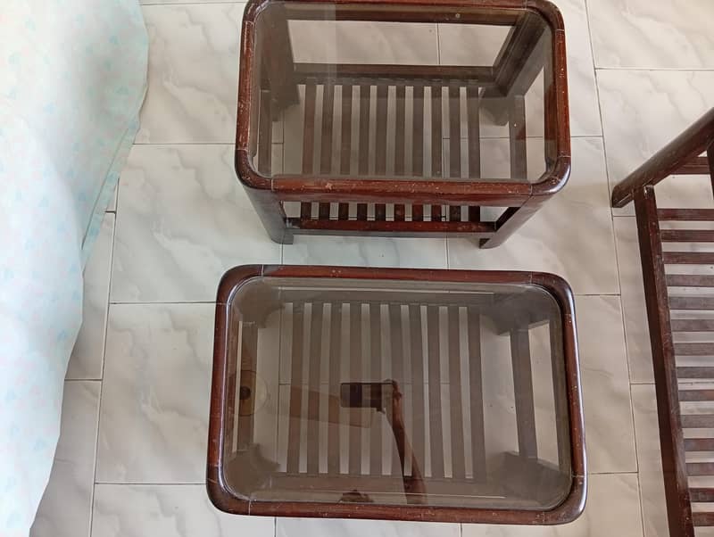 Sheeshum Wood Coffee Table Set (2'x4') + 2 Side Tables (2'x16") 8