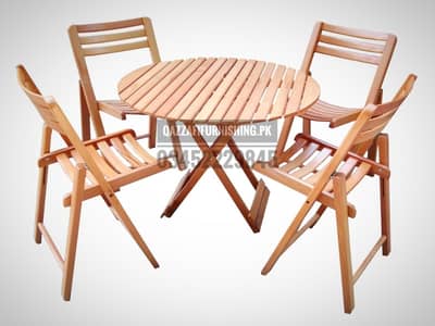Wood Folding Chairs - Solid wooden Table and Chairs outdoor & indoor