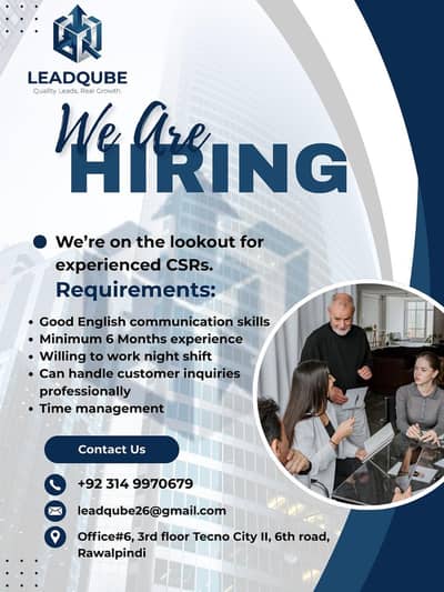 we are hiring CSR's . male female