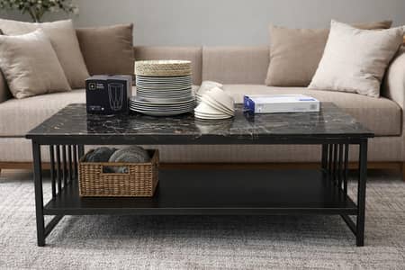 Stylish Center Table Black Marble Design(price will be negotiate)
