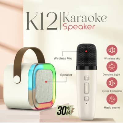Wireless RGB Karaoke Bluetooth Microphone - 3-in-1 Speaker & Mic