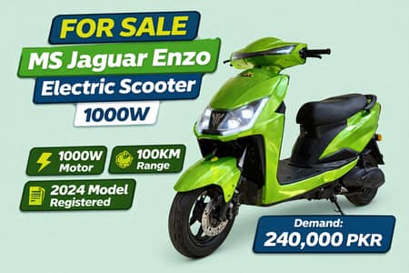 MS Jaguar Enzo Electric Scooter 1000W | 2024 Model | Registered 2025