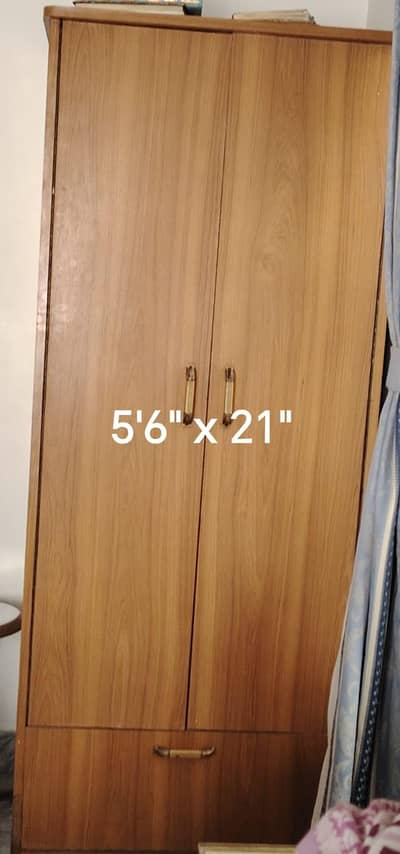 Sheesham Wood 2-Door Wardrobe with Bottom Storage