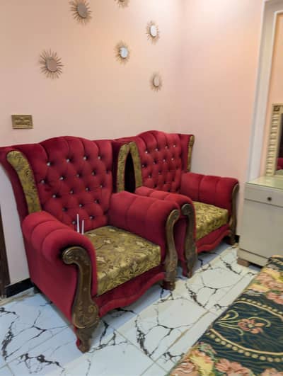 Royal Wingback Sofa Set | 10/10 Untouched Condition | Victorian Design