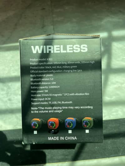 X-911 Wireless Disco Speaker with RGB Lights - 5W Bass Boosted