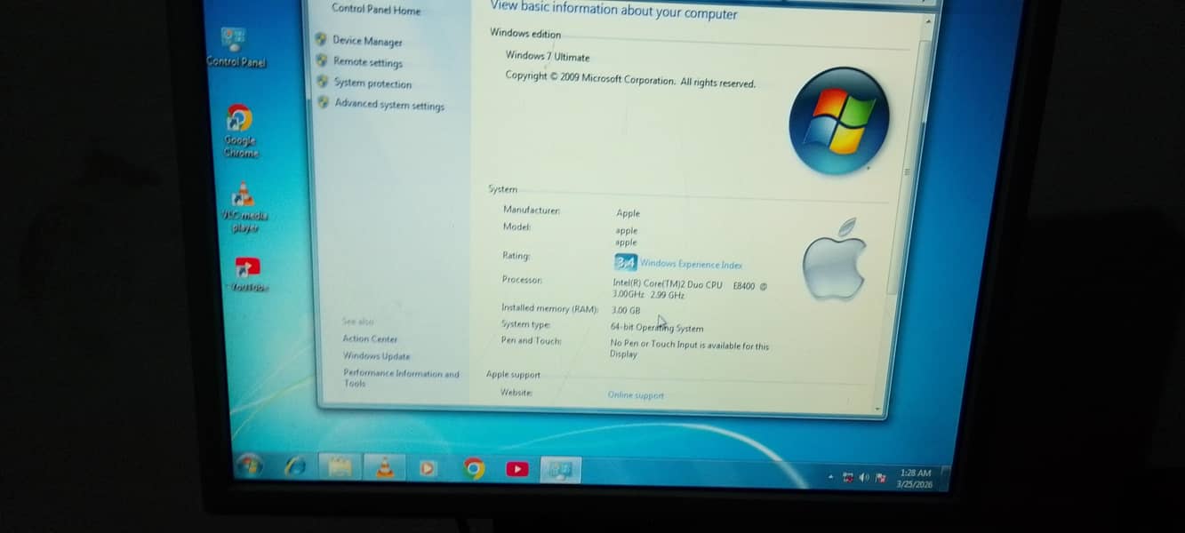 Core 2 duo (E8400)PC 7