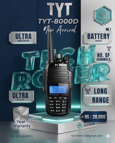Walkie Talkie | TYT 8000D | Wireless | Two Way Radio Long Range
