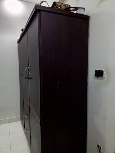 Bed, Study table, Wardrobe and Iron stand for sale