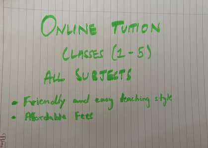 Online tuition for classes 1-5 (All subjects)