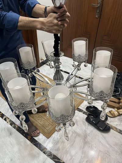 Luxury Crystal Fanous 8 Lights like New Condition