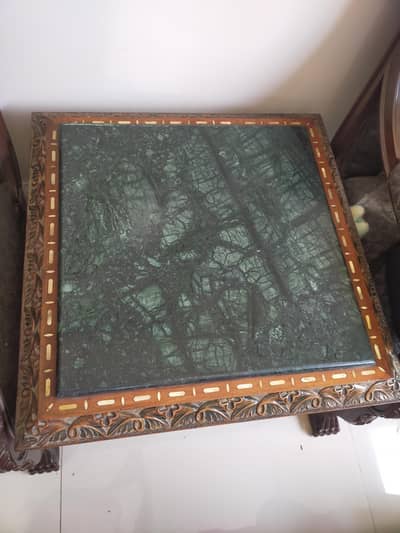 set of two vintage marble top  coffee tables