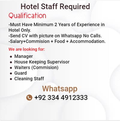 Hotel Looking for Staff