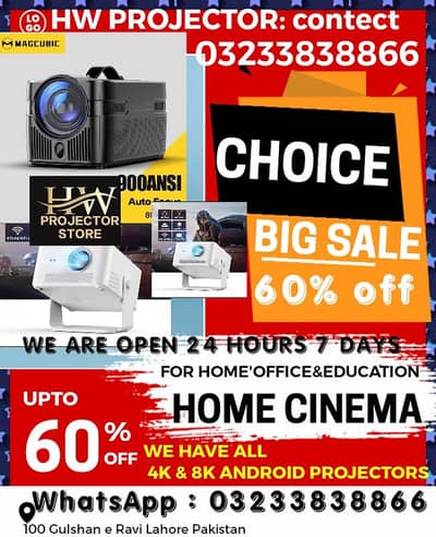 FULL HD 4k 4 ANDROID SMART PROJECTOR/MULTIMEDIA PROJECTOR/HOME CINEMA