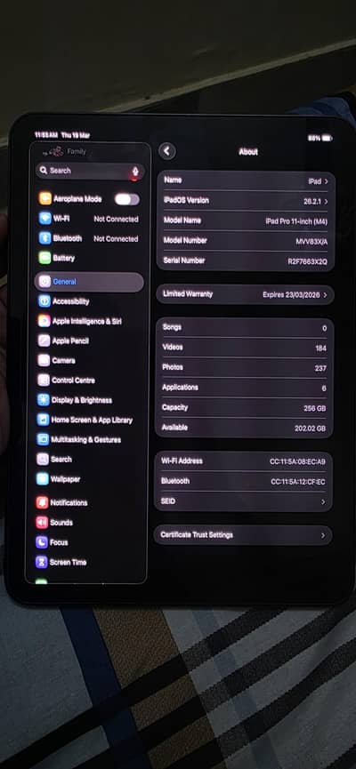 iPad M4 | 256 GB | 11" Inches