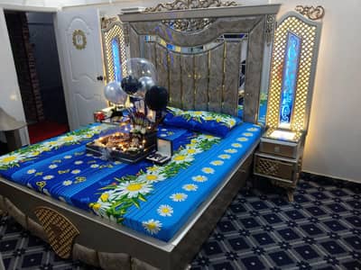 bed and dressing table