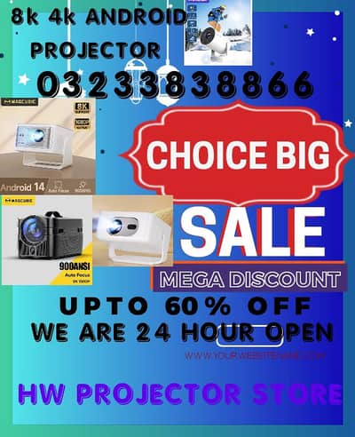 ORIGNAL BRAND ANDROID 4K FULL HD MINI SMART MULIYMEDIA PROJECTOR HOME