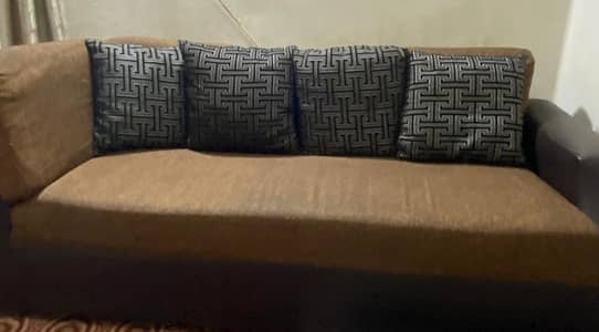 L shaped 7 seater sofa used  for sale with cushions