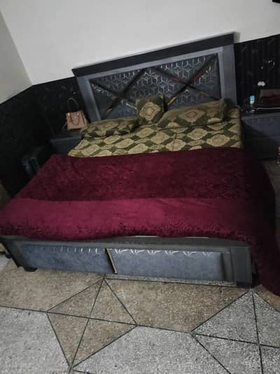 Bedroom Set (Bed + Mattress + 2 Side Tables + Dressing Table)