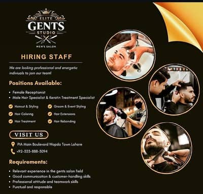 Male and Female Staff for Gents Palour