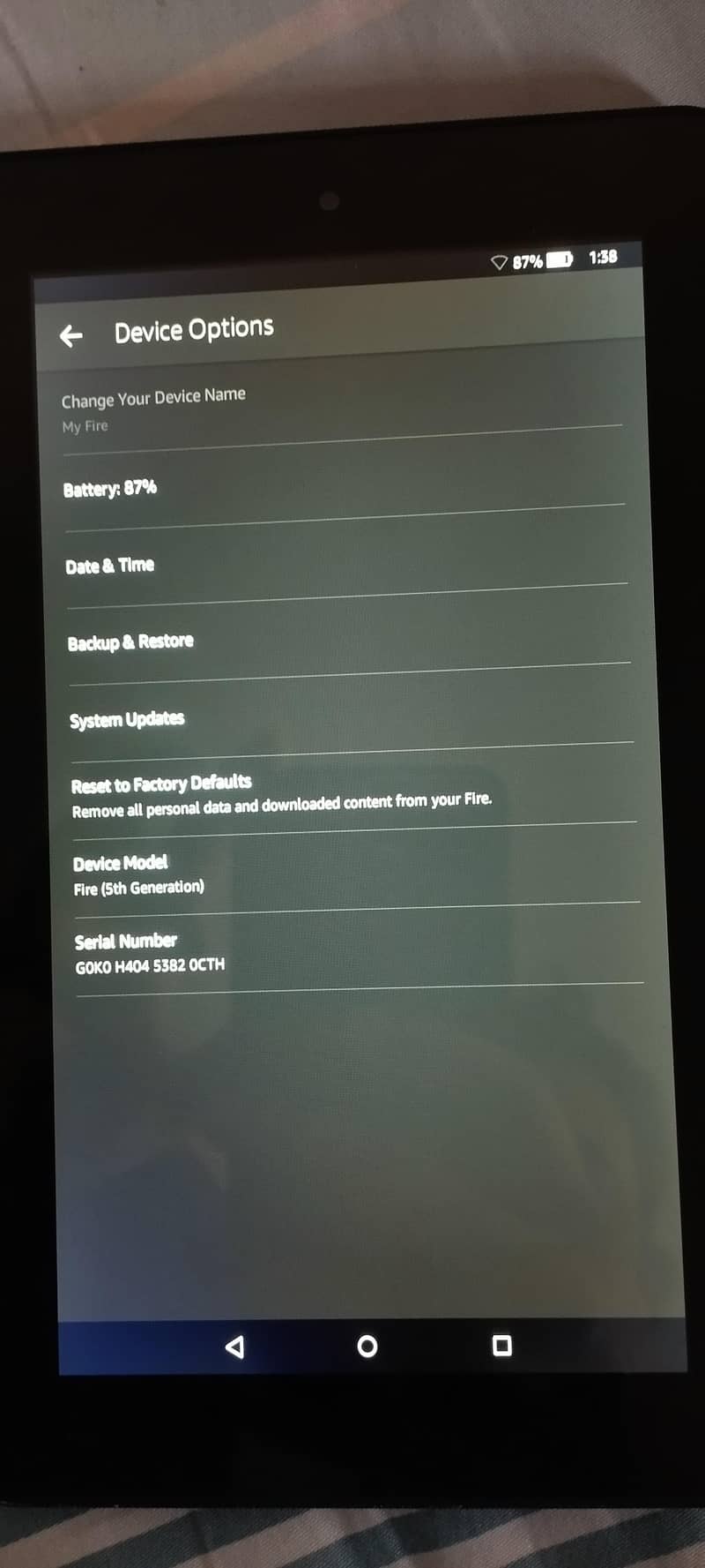Amazon fire 5th gen 1