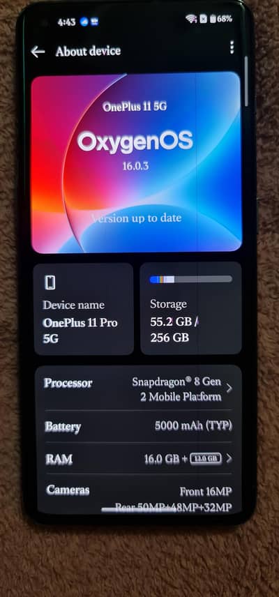 OnePlus 11 5G,16-256 Snapdragon 8 Gen 2 chipset,pubg 120 fps