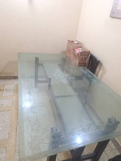 8 seater DINING TABLE WITH 8 seats , slightly used condition