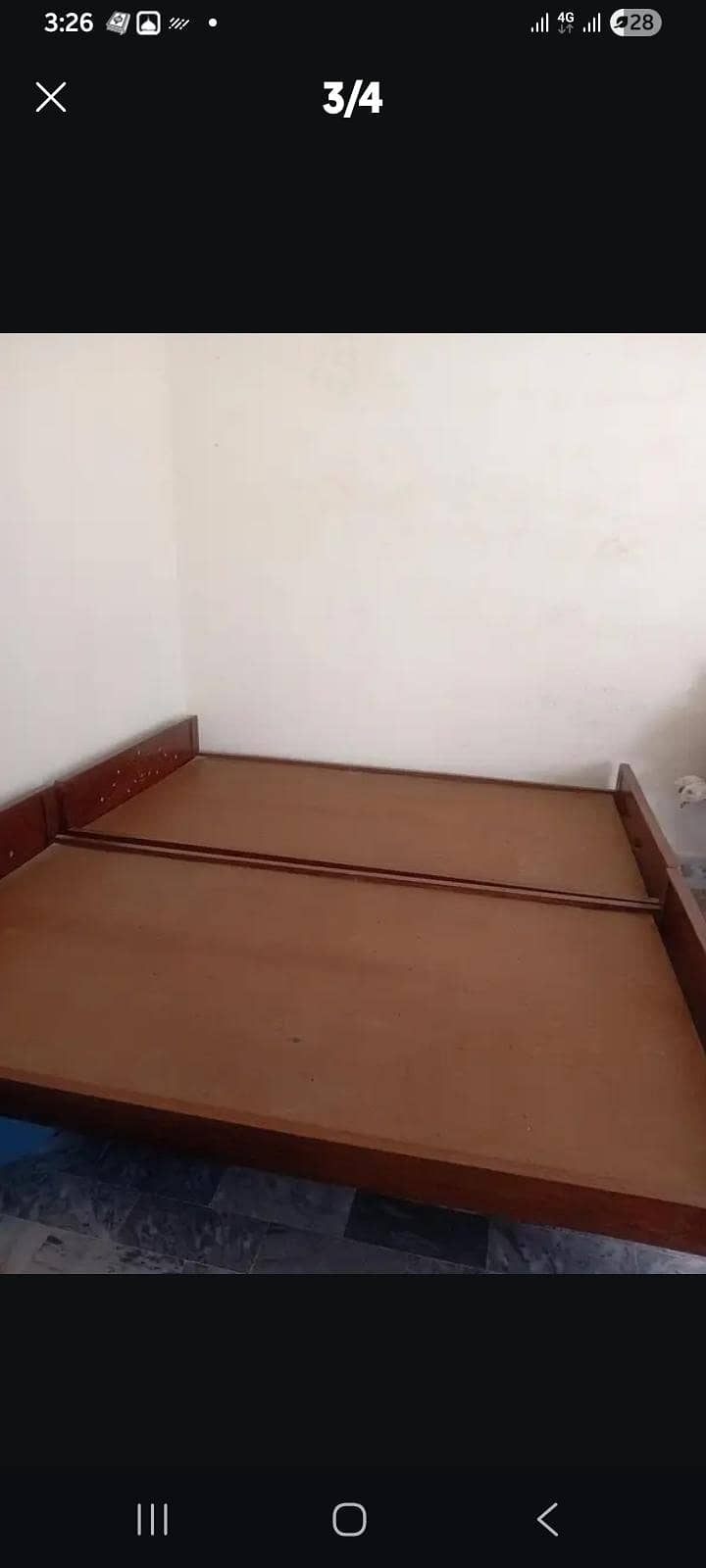 دو عدد ٹاہلی کے بنے سنگل بیڈز کی جوڑی ۔بہترین حالت اور ڈیزائن میں  بلک 2