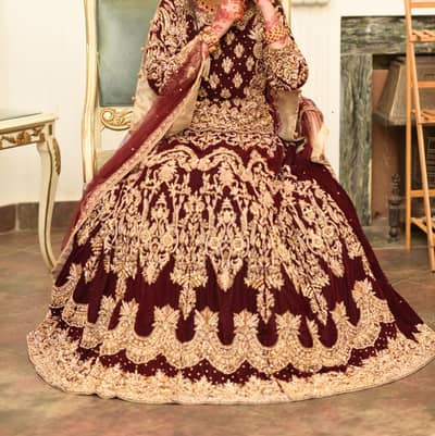 Maroon bridal lehnga