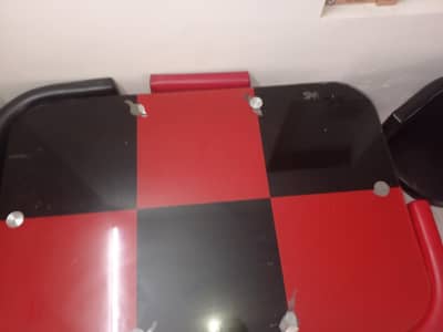 Red and black dining table