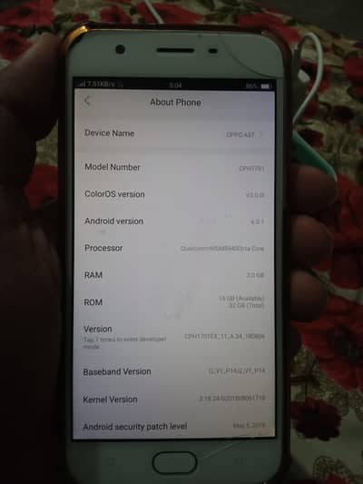 oppo a57 3 gb ram 32 gb rom all ok finger print