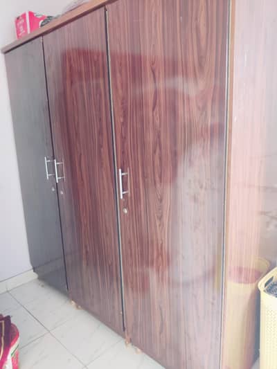 wide wooden wardrobe