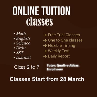 Online Tution for class 2 to 7