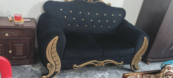 6 seater velvet sofa set