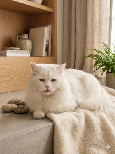 ‎​ Premium White Persian Cat for Sale 